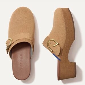 New Rothy’s tan the buckle clog heels mule size 8.5